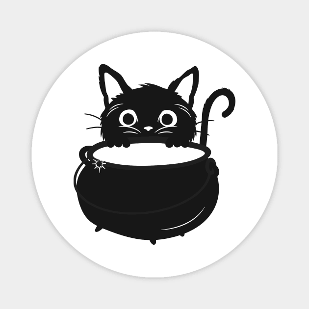 Halloween Witchy Black Cat Magnet by Mooxy